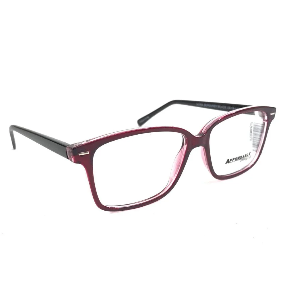 Affordable Designs Eyeglasses Frames NORA BURGUNDY/BLACK Rectangle 54-16-140